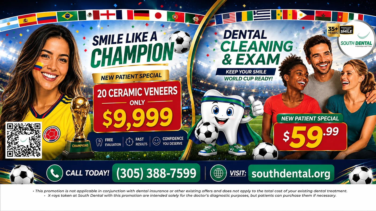 20 ceramic veneers — South Dental promotion